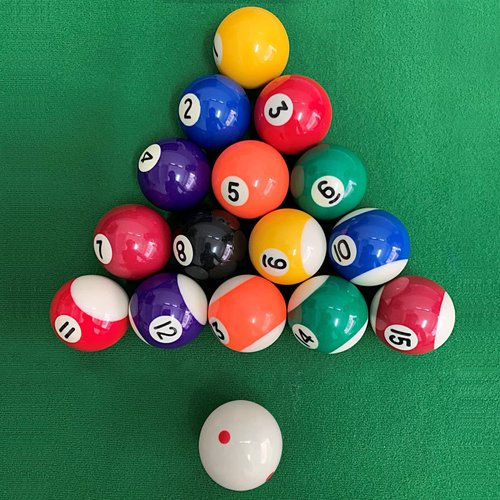 Upgrade Billiard Balls Set, 1.5 Inch Mini Size for 6 Feet Pool Table 1-1/2" Pool Balls Set American Style, Complete 16 Balls