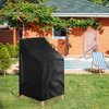 Uranshin Stacking Outdoor Chair Covers Waterproof, Outdoor Patio Chair Covers Stackable Chair Cover, Lawn Lounge Chair Covers for All Weather Protection,Black, 25" L x 25" W x 47”H (2PCS)