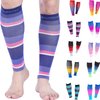 Doc Miller Calf Compression Sleeve Men and Women 20-30 mmHg, Shin Splint Compression Sleeve for Varicose Veins and Maternity 1 Pair (Black Purple Pink Peach, Small)