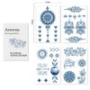 Aresvns Temporary Tattoos Henna for Women Girls,Semi-Permanent Tattoo Sticker Waterproof and Long-Lasting 1-2 Weeks,Realistic Fake Tattoo Flowers Style Christmas Gift