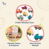 B. toys- 6 Little Wooden Toy Cars- Free Wheee-Lees- Vehicles- Colorful Car Play Set for Toddlers, Kids- 1 Year +