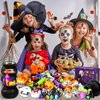 216PCS Halloween Party Favors 24 Pack Prefilled Small Plastic Witch Cauldron Halloween Toys Bulk Halloween Goodie Bag Fillers Halloween Miniatures Classroom Favors Trick or Treat Toy Halloween Prizes