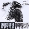 Holographic Nail Foil Transfer Stickers Black White Lace Laser Foils for kit - Nail Art Supplies Starry Paper Designs for Acrylic Decorations Women Finger Toe DIY Manicure Wraps Nail Decor 10Sheets