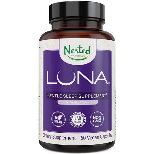 Luna Sleep Aid - Non-Habit Forming Natural Sleeping Pills for Adults with Naturally Sourced Ingredients - Valerian Root, Melatonin, Chamomile, Lemon Balm, and More - 60 Vegan Capsules
