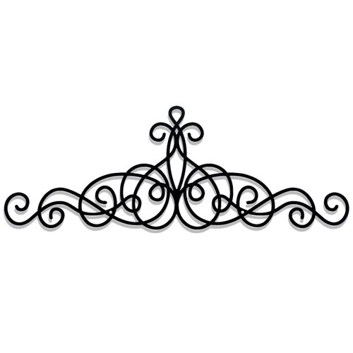 Metal Wall Decor Traditional Metal Scroll Wall Art Decor Rustic Iron Medallion Black Wall Art Iron Wall Plaque for Home Living Room Decoration, 15.76 x 5.52 Inch