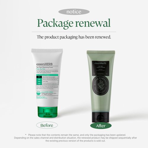 ESSENHERB TEA TREE FOAM CLEANSER, Creates a Creamy Foam that Soothes and Moisturizes, For All Skin Types Including Blemishes. (150ML)