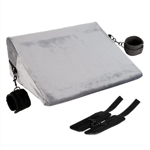 Sex Furniture Pillow with Handcuffs Sex Position Foam Cushion Multi-Function Pillows for Couples Restraints Cuffs Set Support Pillow