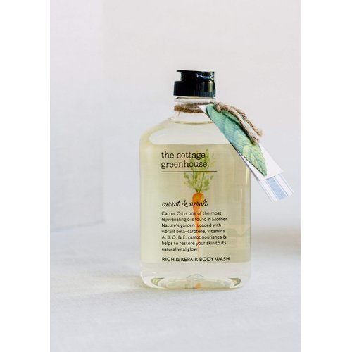 The Cottage Greenhouse Carrot & Neroli Body Wash | Fragrant and Hydrating | Gentle Formula Including Coconut Oil & Cocoa Butter | 11.5 fl oz / 340 ml