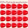 Fabbay 20 Pack Voice Recorder for Stuffed Animal 30 Seconds Heart Red Push Button Heart Sound Recorder Recordable Device for Stuffed Animals Blanket Pillow Message Recording