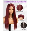 Getshow Lace Front Wig Synthetic Long Straight Gluless Red Wigs With Baby Hair For Women 26Inch