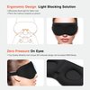 AMAZKER Sleep Eye Mask for Men Women 3D Contoured Cup, Concave Molded, Block Out Light, Molded Soft Comfort Eye Shade with Adjustable Strap for Travel (KT-Black, 1 Count (Pack of 1))
