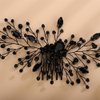 Aimimier Bridal Black Crystal Hair Comb Black Rhinestone Hair Vine Side Comb Prom Party Festival Wedding Hair Accessories for Women (Black)