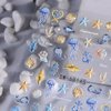 5D Embossed Ocean Nail Stickers Summer Nail Decals Shell Starfish Jellyfish Nail Sticker Nails Stickers Sea Animals Nail Art Stickers Beach Nail Stickers for Nail Art Supplies Ocean Stickers for Nails