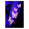 Temporary Tattoos – 1 Sheet Butterfly Design Body Paint Art Blacklight Reactive Light Festival Accessories Glow in the Dark Party Supplies | 7.2” x 5.2” Temp Great for EDM EDC Party Rave Parties