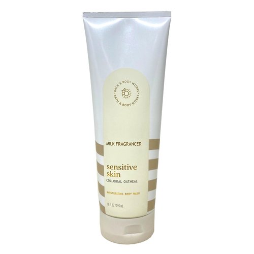 Bath & Body Works Sensitive Skin Milk Fragranced 2 Piece Bundle with a Natural Oats Soap - Moisturizing Body Wash and Body Lotion - Full Size