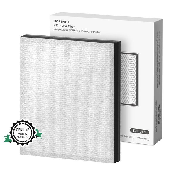 MORENTO 2 Pack HY4866 Genuine Air Purifier Replacement Filter for HY4866 Air Purifer, Enhanced Version
