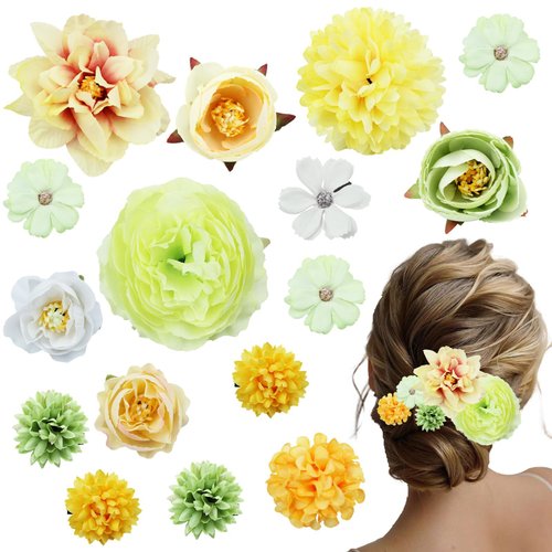 Naturahand 16 PCS Flowers Hair Clips for Women and Girls, Hawaiian Hair Barrettes Artificial Flor...