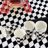 100 Pieces Checkered Cups 9 oz Checkered Paper Flag Race Car Cups Party Supplies Black and White Cups Bulk Disposable Beverage Cups for Checkered Themed Birthday Party Decorations