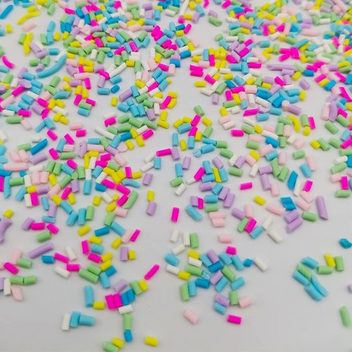 50g Colorful Fake Sprinkles Polymer Sprinkles Resin Sprinkles Fake Candy Sweets Sugar Clay Nail Art Slices for Nail Art DIY Crafts Cake Phone Case Decorations (Sugar granules-2)