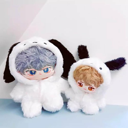 niannyyhouse 10cm~15cm 20cm 40cm Plush Doll Clothes Puppy Onesies Outfit Dolls Accessories Dress Up (White 10cm~15cm)