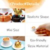 Hiawbon 24 Pcs Miniature Food Kitchen Decoration Sets 1:12 Miniature Coffee Mugs Cakes Dessert Model Pretend Coffee Food Miniatures Decor Cake Toppers for DIY Mini Kitchen Micro Landscape