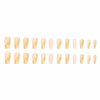 MISUD Long Coffin Press on Nails Ballerina Fake Nails Bling Gold Glitter Artificial Acrylic Nails Glossy Glue on Nails Elegant Nude Pink Gel Stick on False Nails with Design 24 pcs