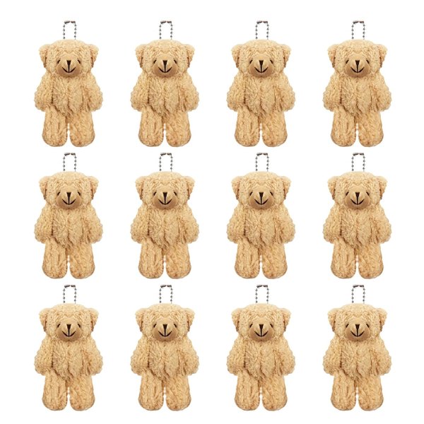 CheeseandU 12Pack Teddy Bear Stuffed Animal, Plush Teddy Bear Stuffed Animal Bulk Toys Cute Small Teddy Bear Plush Toys, Little Stuffed Bear for Kids on Centerpiece Baby Shower, 4.3 Inches, Brown