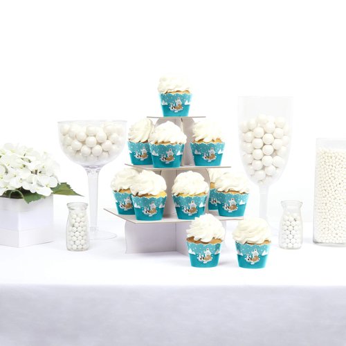 Big Dot of Happiness Arctic Polar Animals - Winter Baby Shower or Birthday Party Decorations - Party Cupcake Wrappers - Set of 12