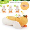 Auspicious beginning 5 PCS Banana Duck Plush Stuffed Animal Family, 20'' Cute Banana Duck Mommy with 4 Baby Banana Duck Plushies Kawaii Banana Duck Plush Toy Birthday Gifts for Kids Boys Girls
