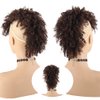KRSI Afro High Puff Hair Bun Ponytail Drawstring With Bangs Synthetic Light Brown Spring Curly Mohawk Kinkys Wigs Curly Fauxhawks Pony Tail Clip in on Ponytail Hair Extensions for Black Women(1B/33#)