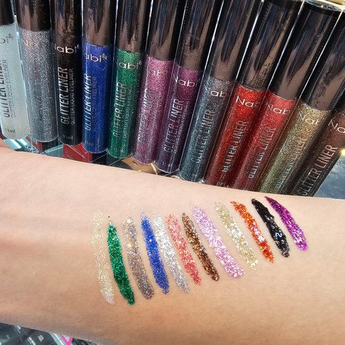 12 Color Liquid Glitter Eyeliner Set, Glitter Liquid Liners, Rainbow Glitter Eyeliner, delineador de ojos con glitter, Colorful Glitter EyelinerSet of Liquid Glitter Eyeliners