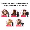 Simeiyue Hair Dryer Brush, Blow Dryer & Volumizer Styler Hot Air Brush, Negative Ionic Electric Hair Curler Straightener Brush, Detachable & Interchangeable Brush Head (Gray&Pink), BY-812