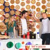 Halloscume Pizza Party Decorations 12 Pcs Pizza Birthday Party Decor Hanging Pizza Themed Banner Pizza Garland for Back to School Pizza Party Supplies Hanging Decor