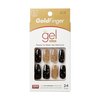 Gold Finger Gel Glam Design Nail, Press On Nails, Gel Nail Kit, Polish Free Manicure Long Length (GD16)