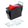 Baomain Snap-in Rocker Switch ON-Off SPST 250V 16A 125V 16A 3 Terminal Red Light UL TüV Certified Pack of 5