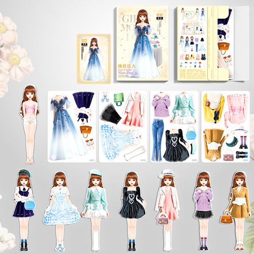 Daniel Axel Magnetic Princess Dress Up Paper Doll Pretend Play Toys Magnet People Clothes Puzzles Game for 3+ Year Old Girls Toddler,Preschool Learning Created Imagine Set Birthday Gift (F Set)