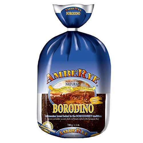 Lithuanian AmbeRye Borodinskiy Russian Rye Bread - All Natural Whole Grain Imported Rye Bread, 24.7 oz/700 g