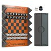 VENTUREBOARD 6 Inches Magnetic Unique Chess Set Board Game - 2 Extra Queens - Folding Board, Portable Travel Chess Board Game Pieces - Orange/Grey