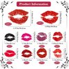 HINZIC 144PCS (48Sheets) Red Lips Tattoo, Small Temporary Kiss Fake Stickers, Self-adhesive Waterproof Face Body Stickers for Women Girls Party Valentine's Day Decor,10 style