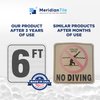 Aquatic Custom Tile, 6FT Pool Depth Markers, 6x6 Inches Vinyl Pool Stickers, Swimming Pool Number Markers, Pool Safety Signage, Adhesive Pool Depth Markers Stickers for Decks, MADE IN USA - (1 Pack)