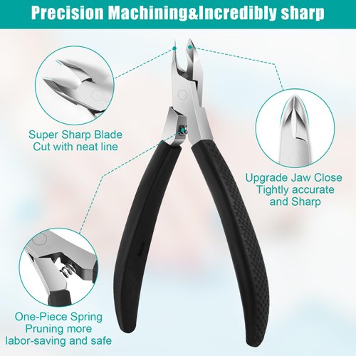 Diesisa Cuticle Trimmer,4mm Jaw Extremely Sharp,Cuticle Clippers for Nails with Silicone handle, Non-Slip,Professional Steel Cuticle Cutter,Trimmer Dead Skin Remover Stainless Cuticle Remover Tool