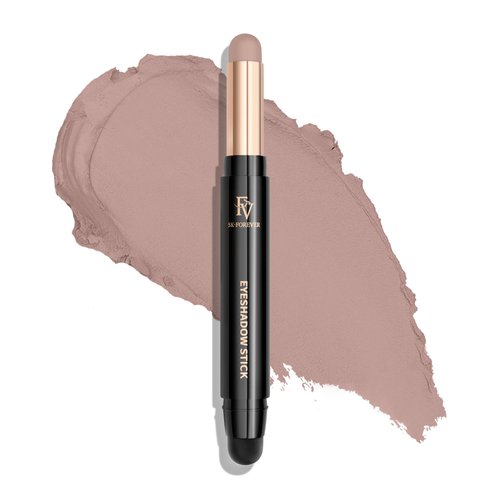 FV Long Lasting Cream Eyeshadow Stick, Waterproof & High Pigmented Eyeshadow Sticks Duo with Blending Sponge, Crease-Proof & Natural Finish Eyeshadow Pencil (02 Rose Matte)