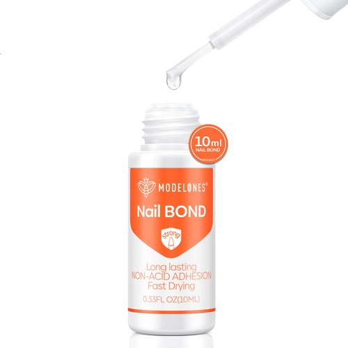 Modelones Nail Glue for Press Ons, Press On Nails and Acrylic Nails, 10 ML Super Strong Long Lasting Gel Nail Glue for Nail Tips, Safety Non-Acid Non-Toxic