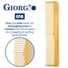 Giorgio GIVY16 Handmade Hair Comb Set - Fine and Wide Tooth Detangler for Styling, Detangling and Barber Use - Saw Cut Comb for Men and Women