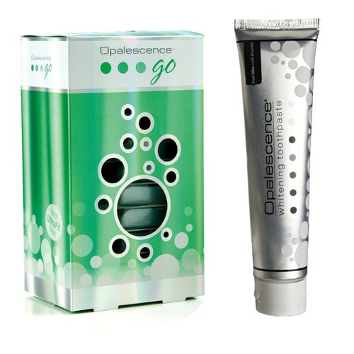Opalescence Teeth Whitening Kit Bundle - Opalescence Go 15% Hydrogen Peroxide Prefilled Whitening Trays and Whitening Toothpaste - Mint Flavor B-5194-5166-1