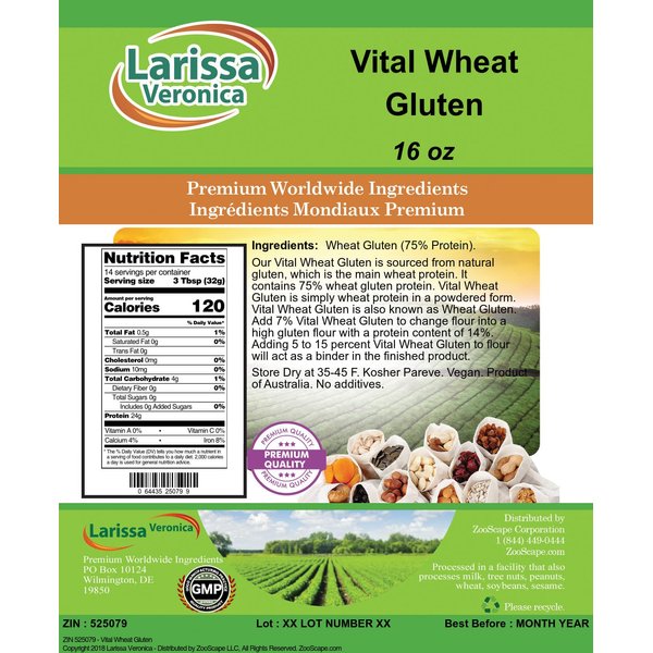 Larissa Veronica Vital Wheat Gluten (16 oz, ZIN: 525079)