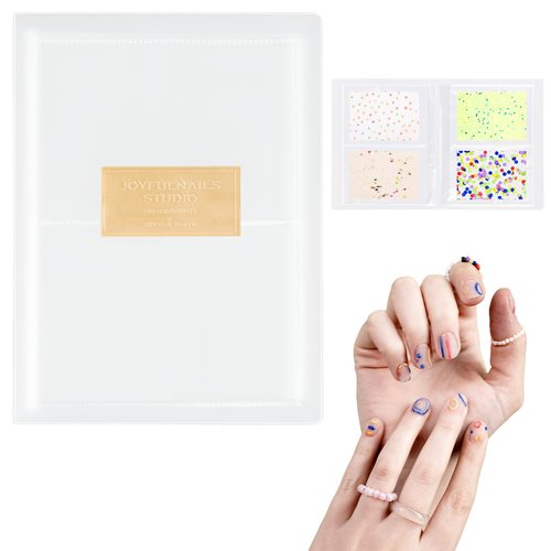 80 Slots Nail Sticker Book Nail Art Sticker Storage Book Nail Art Decals Stickers Holder Organizer Display Plastic Showing Book Collecting Album for Nail Stickers DIY Nail Art Design