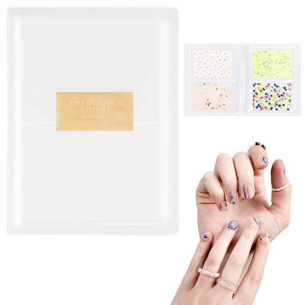 80 Slots Nail Sticker Book Nail Art Sticker Storage Book Nail Art Decals Stickers Holder Organizer Display Plastic Showing Book Collecting Album for Nail Stickers DIY Nail Art Design