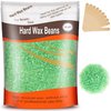 Yovanpur Hard Wax Beads for Brazilian Waxing, At Home Pearl Wax for Bikini, Face, Eyebrow, Legs - 300g (10 Oz) with 10 Wax Spatulas (Light Green-Aloe)