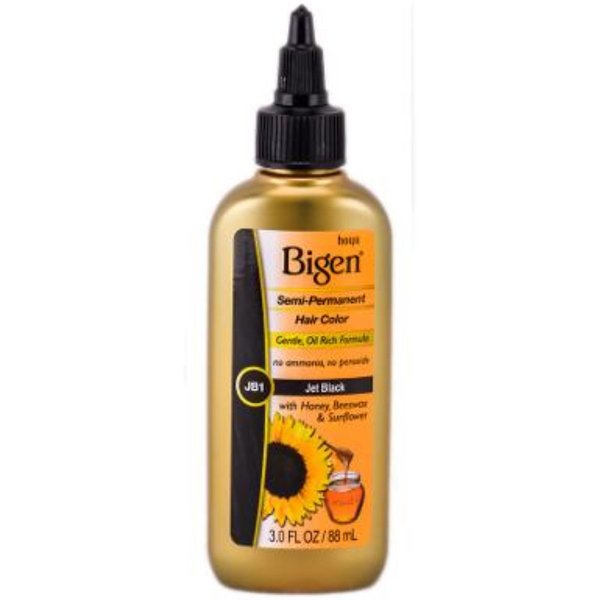 Bigen Semi Permanent Hair Color #JB1 Jet Black, 3 oz (Pack of 9)